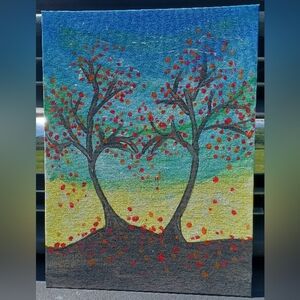 🍒 "Fall In Love" Folk Art Tree Painting